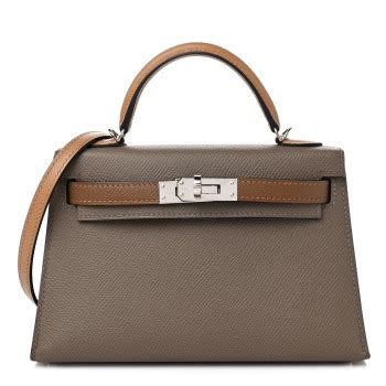 HERMES Epsom Mini Kelly Sellier 20 Etoupe Alezan Biscuit 